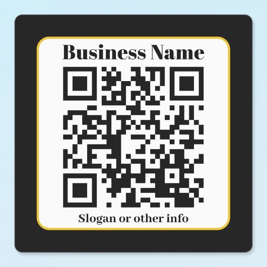 Étiquettes Create Your Own QR Code | Black White Gold Border
