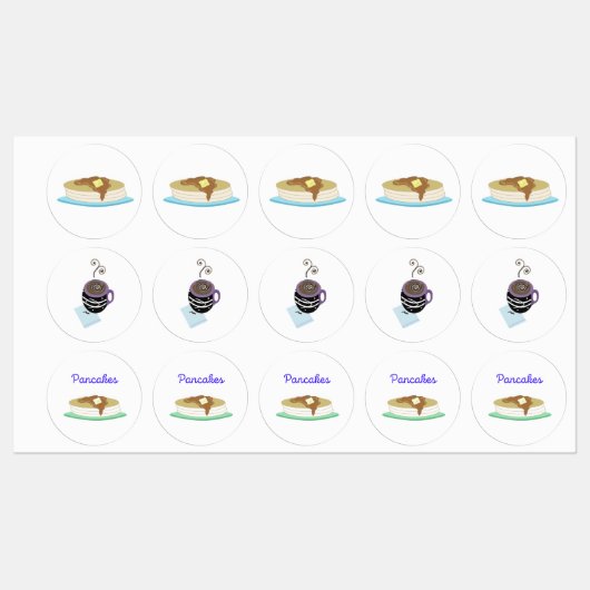 Étiquettes Crêpes et café (Feuille)