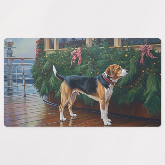 Étiquettes Croisière de Noël beagle : Pawsome Holiday Delft (Design 1)