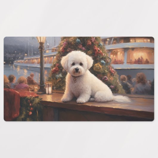 Étiquettes Croisière de Noël de Bichon Frise : Pawsome Holida (Design 1)
