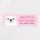 Étiquettes Cube bear cub nom personnalisé numéro de téléphone (Design 1)