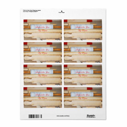 Étiquettes cuits pour vous (Feuille entière)