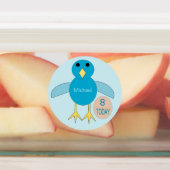 Étiquettes Custom Blue Birthday Boy Chick (Apposé)