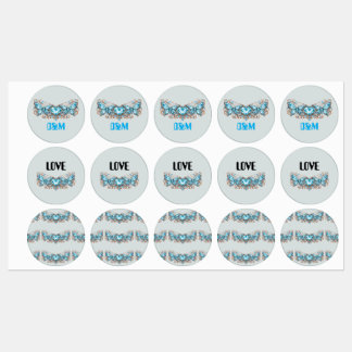 Étiquettes Custom Blue Butterflies Love Valentine Day Gift