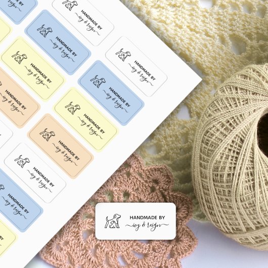 Étiquettes Custom clothing Label for crafter with pet icon
