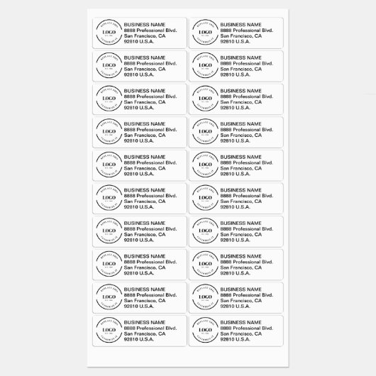 Étiquettes Custom Logo Return Address Waterproof Business (Feuille)