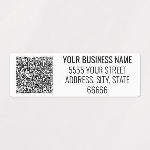 Étiquettes Custom QR Code Labels Your Business Name Address