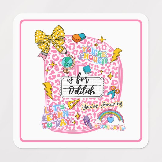 Étiquettes Customizable “D is for” Alphabet Art – Inspiration (Design 1)