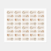 Étiquettes Cute Boho Animals Girl Kids Watercolor Name (Feuille)