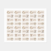 Étiquettes Cute Boho Animals Girl Kids Waterproof Name (Feuille)