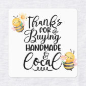 Étiquettes Cute bumble bee thanks for buying handmade & local (Design 2)