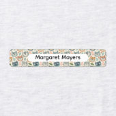Étiquettes Cute Cat Collage Beige Blue Pink Pattern Name (Design 2)