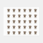 Étiquettes Cute Chocolat Labrador Retriever Chien Nom Personn (Feuille)