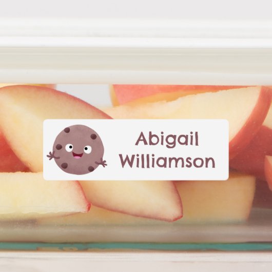 Étiquettes Cute chocolate chips biscuit dessin animé personna (Apposé)