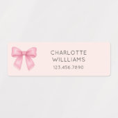 Étiquettes Cute Coquette Bow Cherry Retour à l'école Enfants (Design 1)