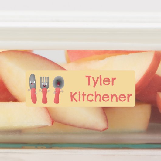 Étiquettes Cute couteau fourk cuillère dessin de la couteller (Apposé)