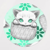 Étiquettes Cute de chat et pointe joueuse à partir d'une poch (Design 1)