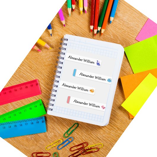 Étiquettes Cute Dino & Rainbow Waterproof /Fer On Nom Étiquet