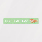 Étiquettes Cute Fox et nom enfants étanche (Design 1)