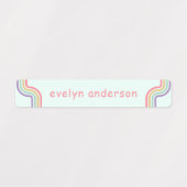 Étiquettes Cute Groovy Retro Colorful Custom Name Waterproof (Design 1)
