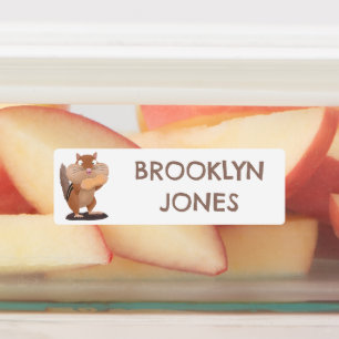 Étiquettes Cute gros joues chipmunk dessin animé personnalisé