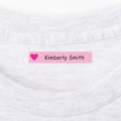 Étiquettes Cute Heart Custom  Skinny  Name Labels - Iron On - (Apposé)