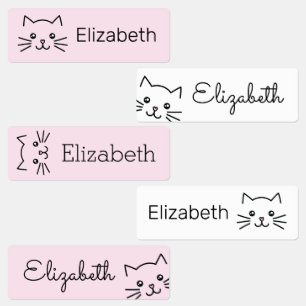 Étiquettes Cute Kawaii Cartoon Kitty Chat Enfants Personnalis