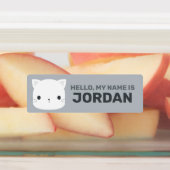 Étiquettes Cute Little Cat avec nom personnalisé (Apposé)