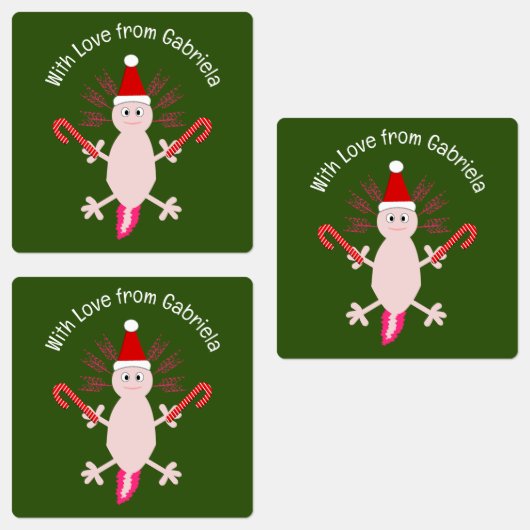 Étiquettes Cute Noël Axolotl Custom (Groupe)