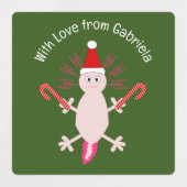 Étiquettes Cute Noël Axolotl Custom (Design 1)