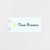 Étiquettes Cute Pastel Flower Cloud Nom de l'école Vêtements (Design 2)