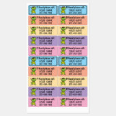 Étiquettes Cute Personalized Dinosaur Golf Club (Feuille)