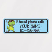 Étiquettes Cute Personalized Dinosaur Golf Club (Design 1)