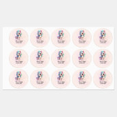 Étiquettes Cute personnalisée Unicorne, Nom, Numéro de téléph (Feuille)