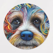 Étiquettes Cute Pop Art Terrier (Design 2)