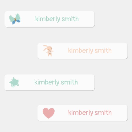 Étiquettes Cute School Daycare Nom de la fille (Groupe)