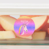 Étiquettes Cute Unicorn Rainbow Personnalisé étanche (Apposé)