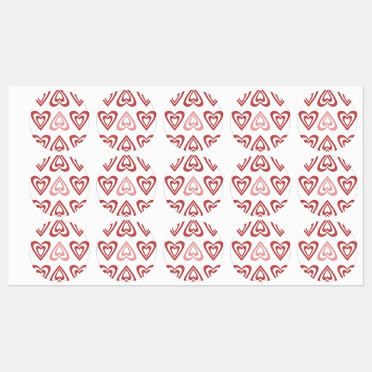 Étiquettes Cute Valentine Hearts – Love & Romance Design (Feuille)