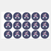 Étiquettes Cute Violet Rainbow Unicorn School (Feuille)