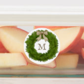 Étiquettes Cypress Wreath Avec Bow Rustique Personnalisé Mono (Apposé)