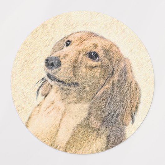 Étiquettes Dachshund (Longhaerien) Peinture - Art Chien origi (Design 2)