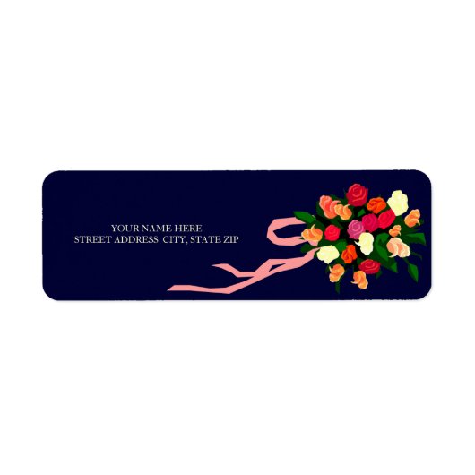 Étiquettes d'adressage de bouquet floral (Devant)
