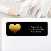 Étiquettes d'adresse autocollantes en forme de cœu (En situation)