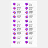 Étiquettes d'adresse blanches avec fleur de lotus (Feuille)
