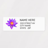 Étiquettes d'adresse blanches avec fleur de lotus (Design 2)