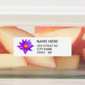 Étiquettes d'adresse blanches avec fleur de lotus (Apposé)