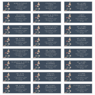 Étiquettes d'adresse bleu marine pour invités