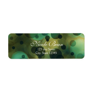 Étiquettes d'adresse Bokeh Glam Vert & Or