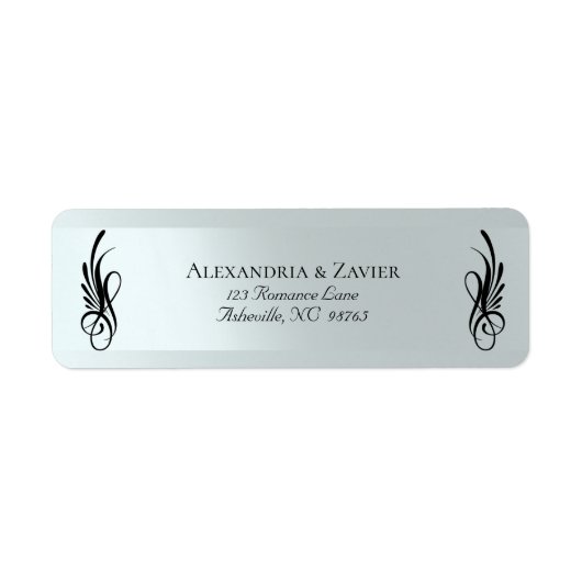 Étiquettes d'adresse calligraphiées - Argent (Devant)