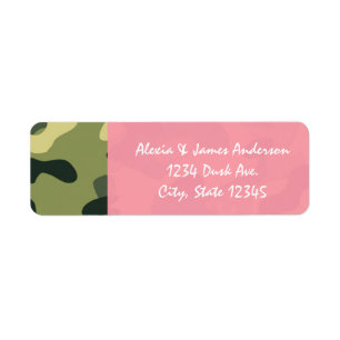 Étiquettes d'adresse camouflage de l'armée rose et